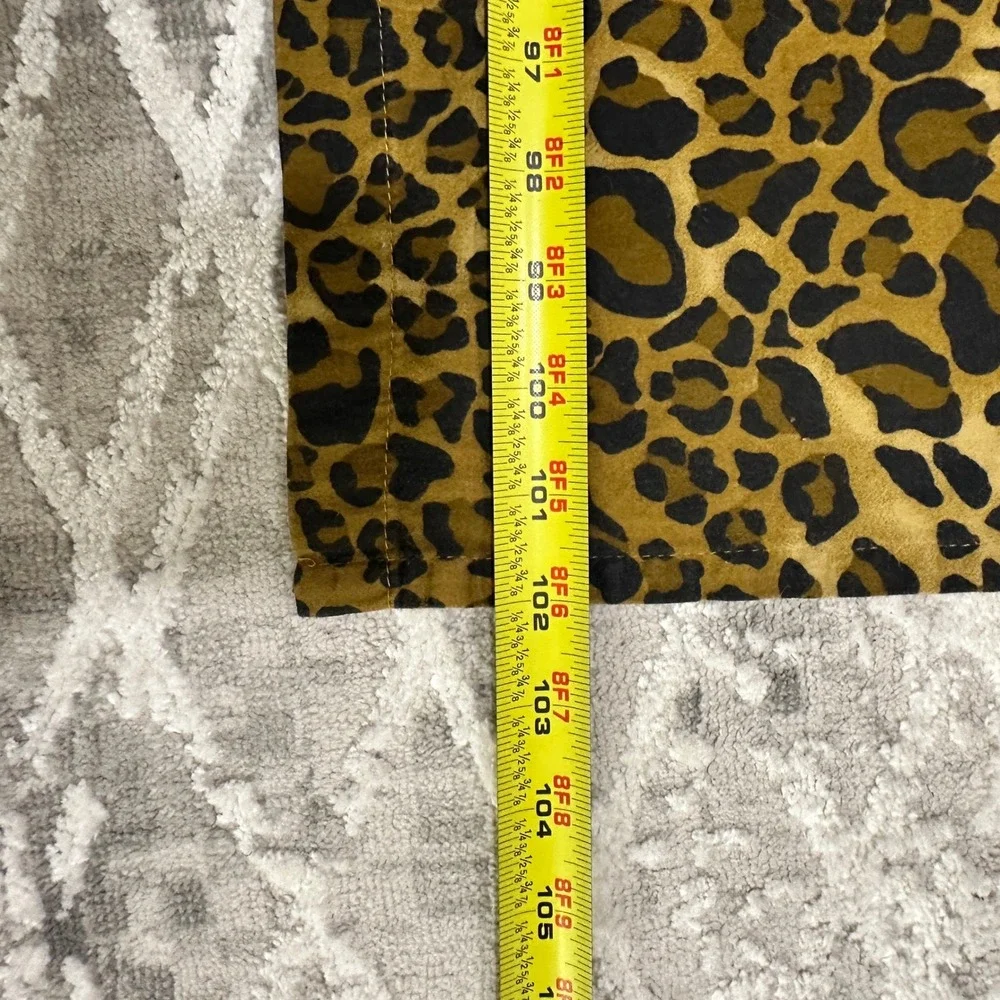 The Safari Collection Leopard Print Flat Sheet King Tan Black Cotton Maximalist